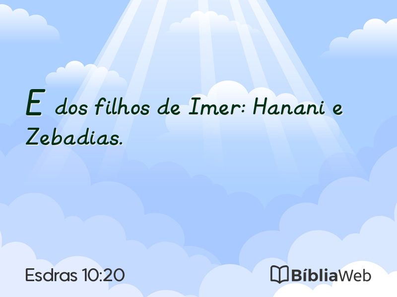 Esdras 10:20 em imagem para compartilhar