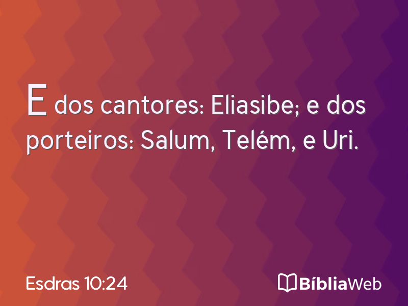 Esdras 10:24 em imagem para compartilhar