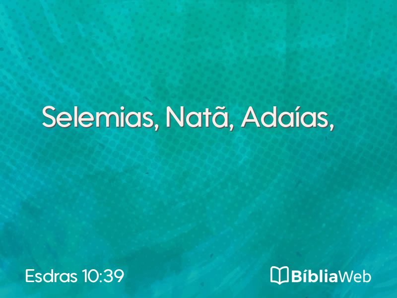 Esdras 10:39 em imagem para compartilhar
