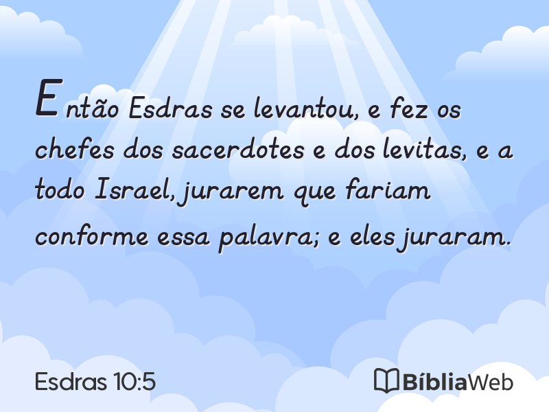 Esdras 10:5 em imagem para compartilhar