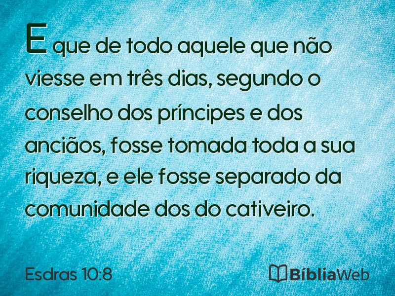 Esdras 10:8 em imagem para compartilhar