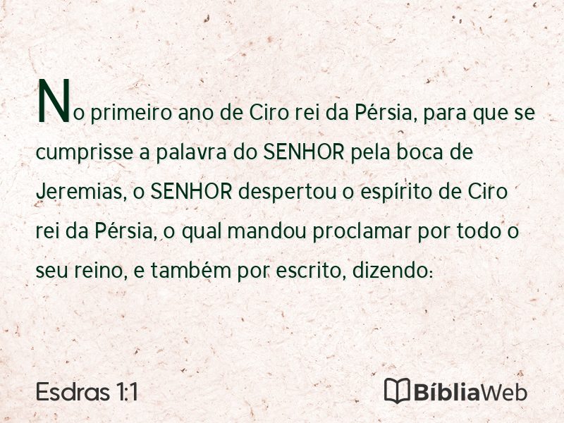 Esdras 1:1 em imagem para compartilhar