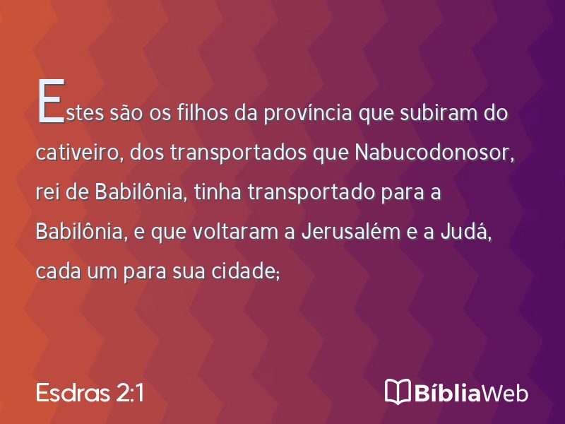 Esdras 2:1 em imagem para compartilhar