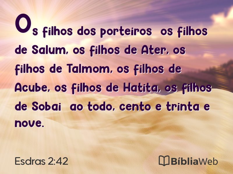 Esdras 2:42 em imagem para compartilhar