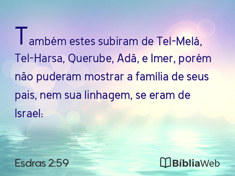 Esdras 2:59 em imagem para compartilhar