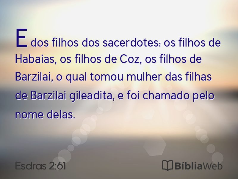 Esdras 2:61 em imagem para compartilhar
