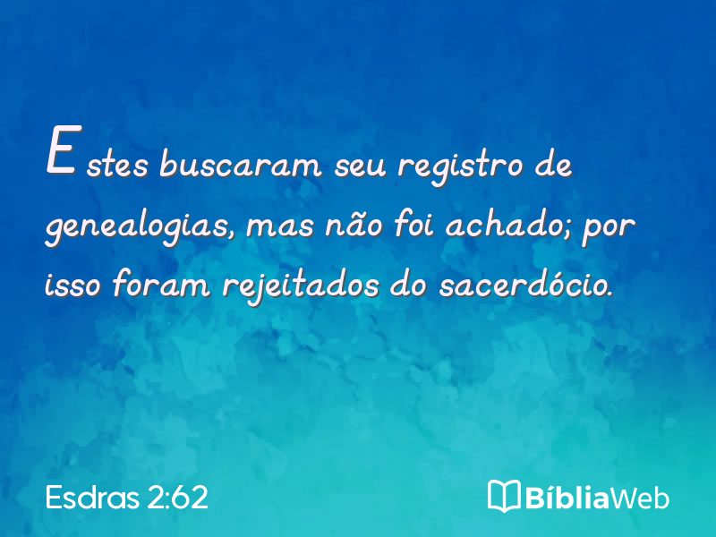 Esdras 2:62 em imagem para compartilhar