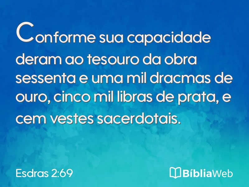 Esdras 2:69 em imagem para compartilhar