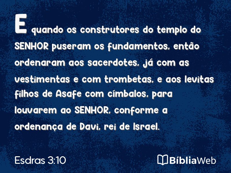 Esdras 3:10 em imagem para compartilhar