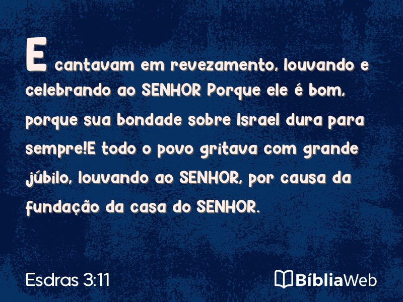 Esdras 3:11 em imagem para compartilhar
