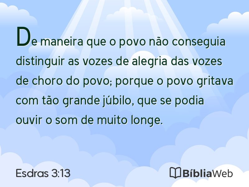 Esdras 3:13 em imagem para compartilhar