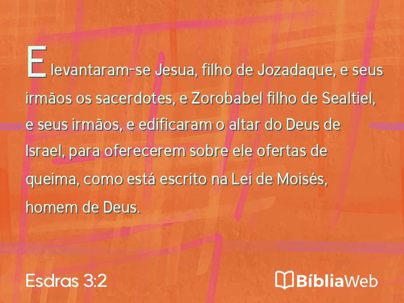 Esdras 3:2 em imagem para compartilhar