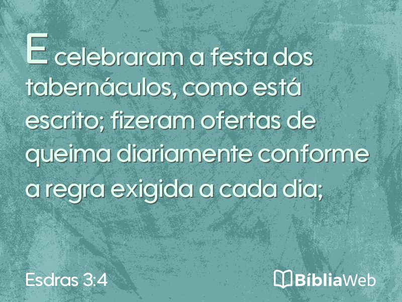 Esdras 3:4 em imagem para compartilhar
