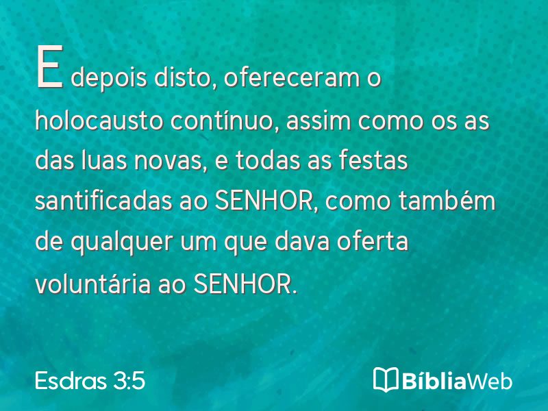 Esdras 3:5 em imagem para compartilhar