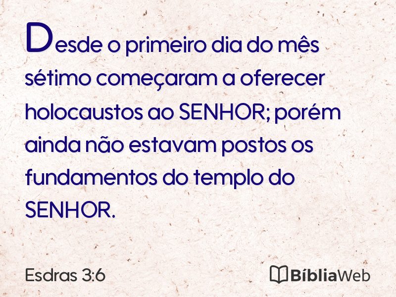 Esdras 3:6 em imagem para compartilhar