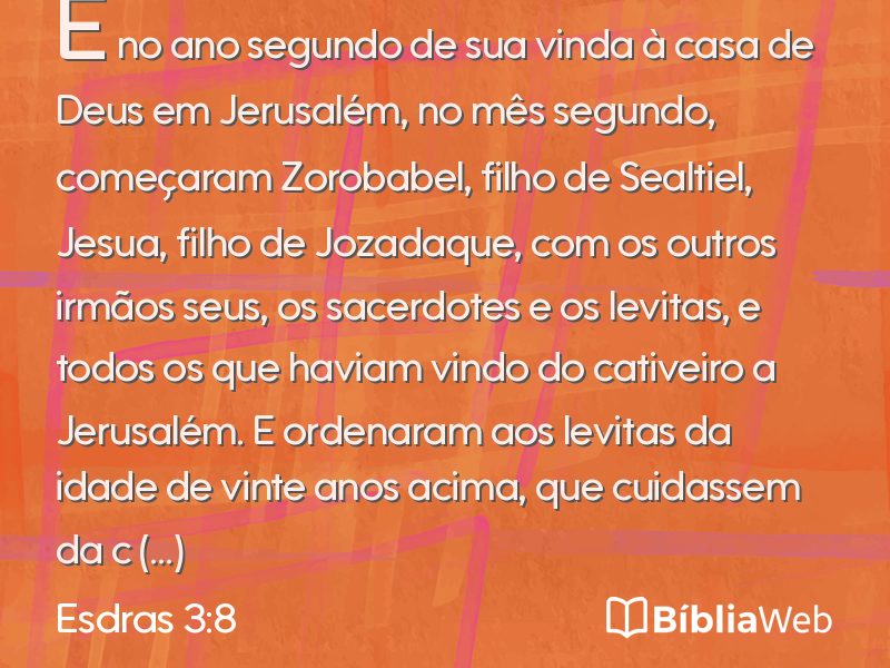 Esdras 3:8 em imagem para compartilhar