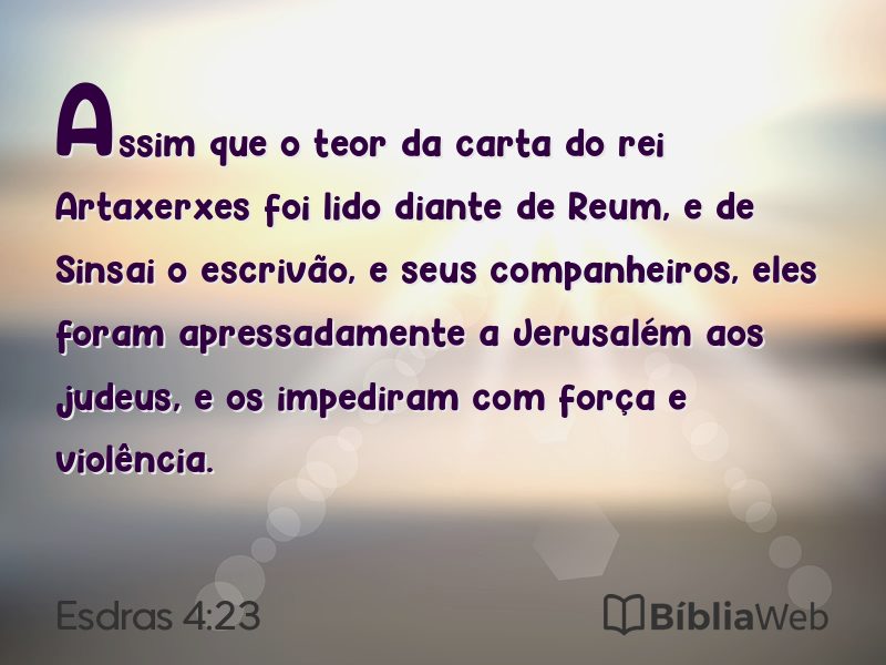 Esdras 4:23 em imagem para compartilhar