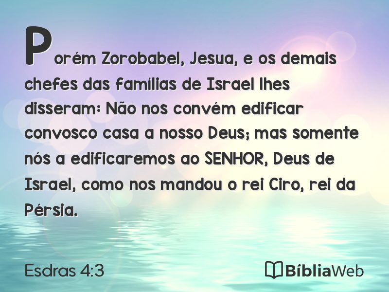Esdras 4:3 em imagem para compartilhar