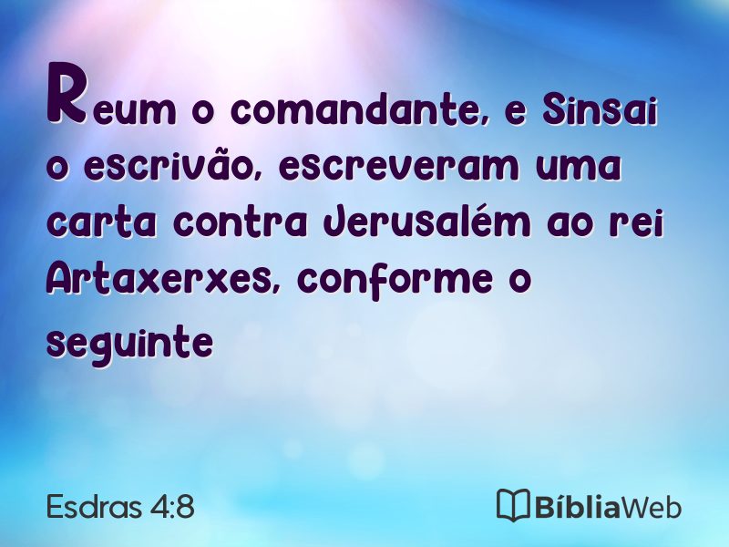 Esdras 4:8 em imagem para compartilhar