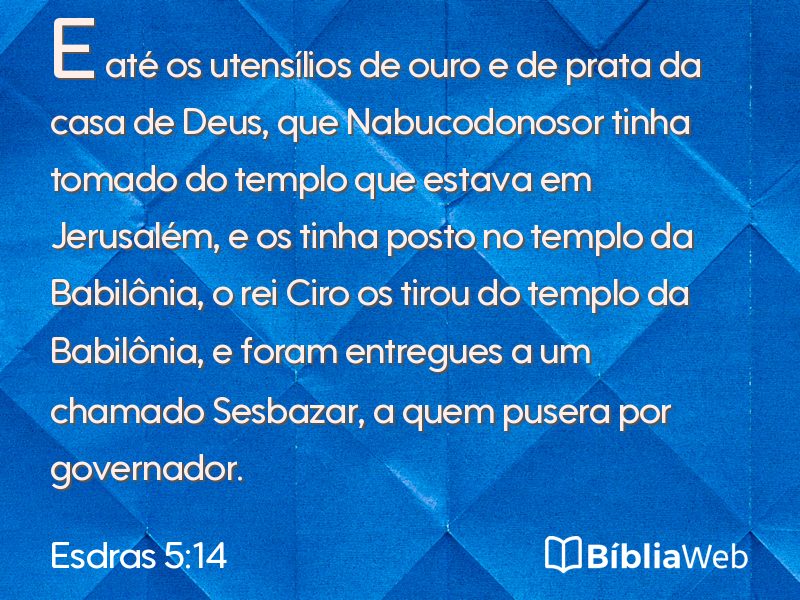 Esdras 5:14 em imagem para compartilhar