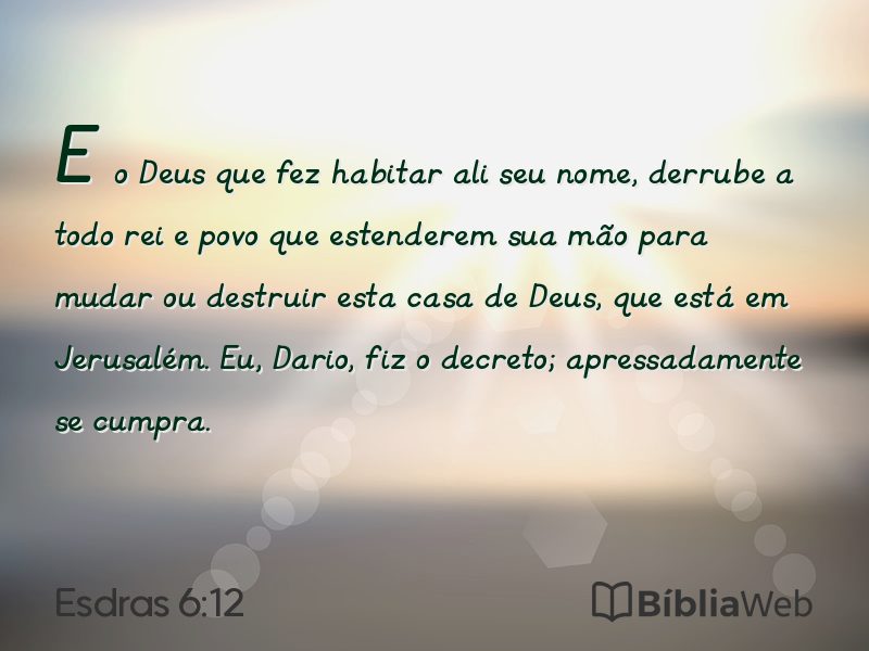 Esdras 6:12 em imagem para compartilhar