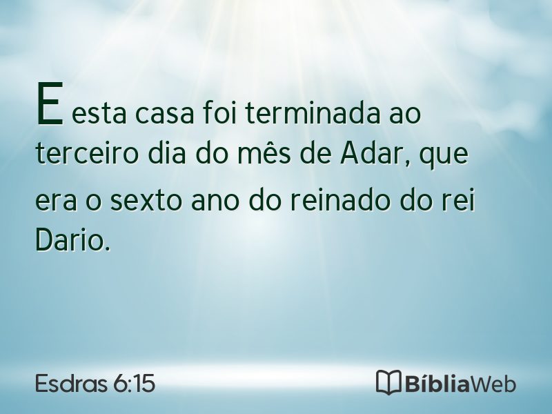 Esdras 6:15 em imagem para compartilhar