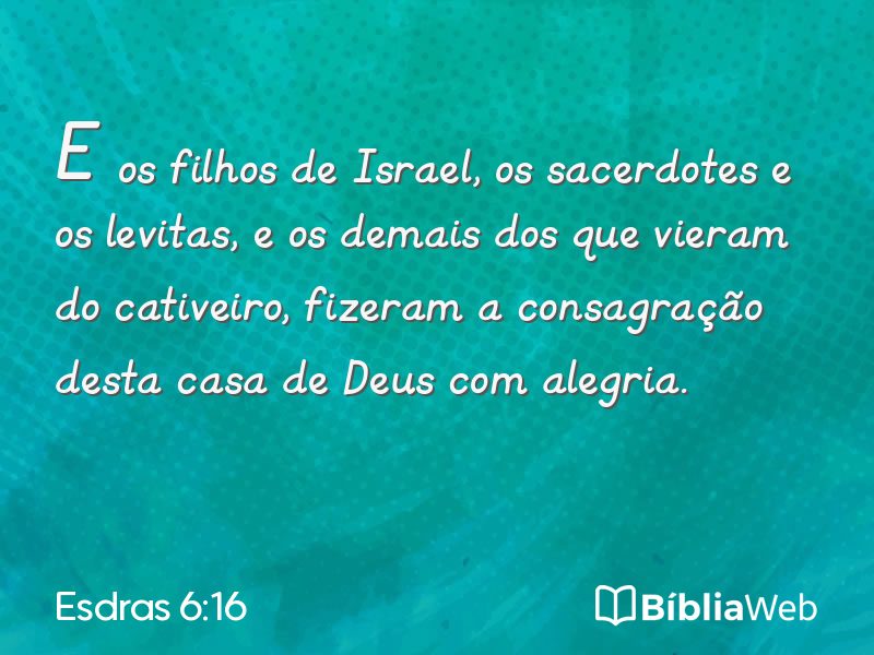 Esdras 6:16 em imagem para compartilhar