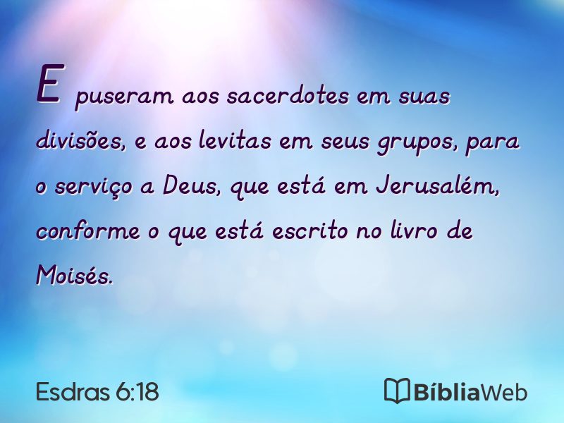 Esdras 6:18 em imagem para compartilhar