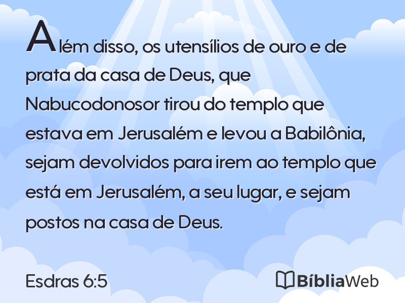 Esdras 6:5 em imagem para compartilhar