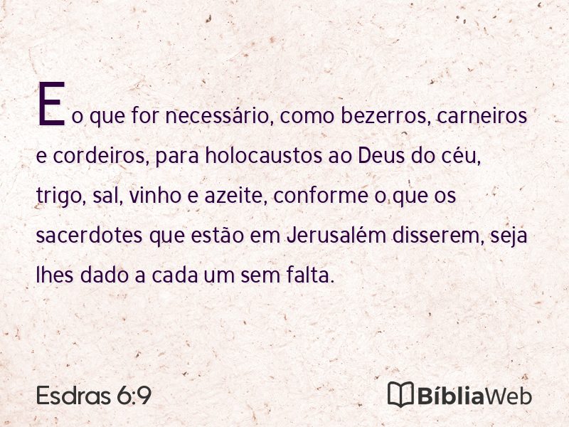 Esdras 6:9 em imagem para compartilhar