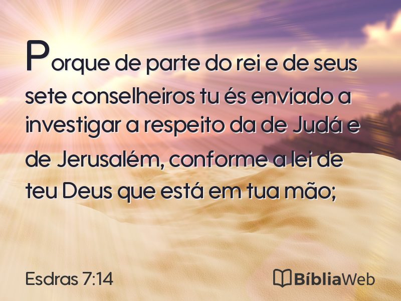 Esdras 7:14 em imagem para compartilhar