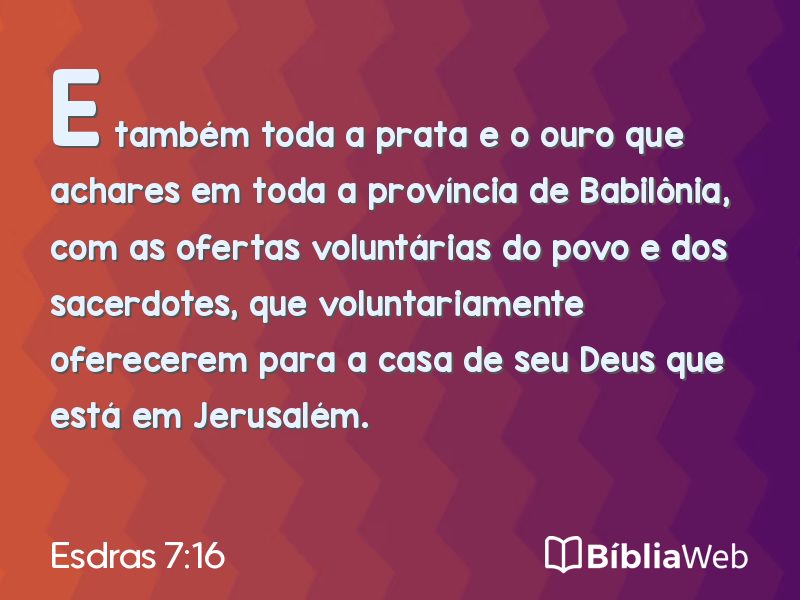 Esdras 7:16 em imagem para compartilhar