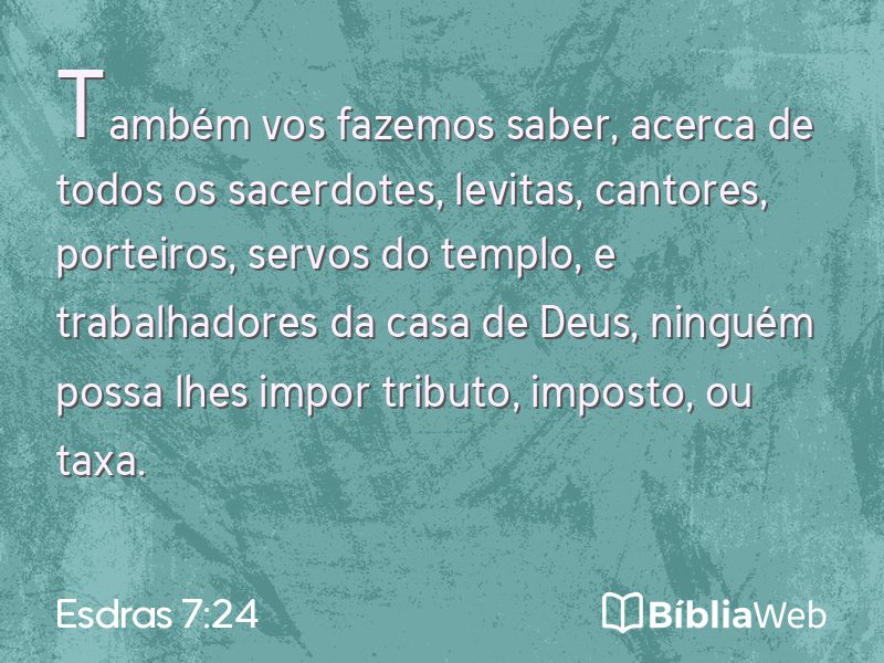 Esdras 7:24 em imagem para compartilhar