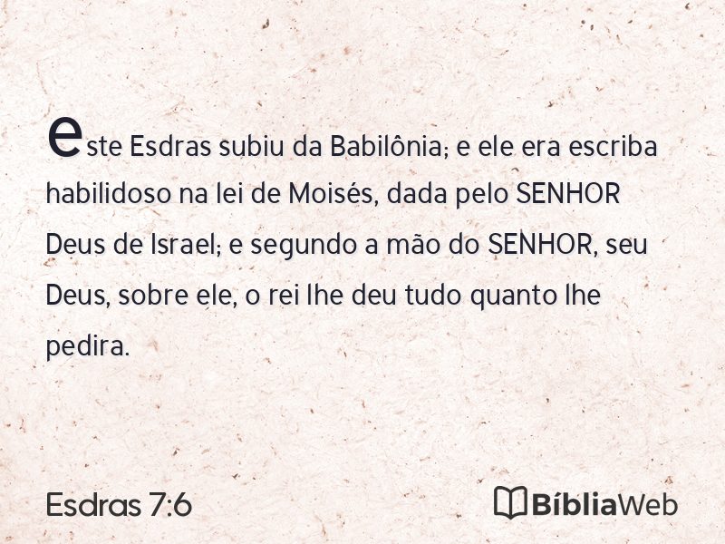 Esdras 7:6 em imagem para compartilhar