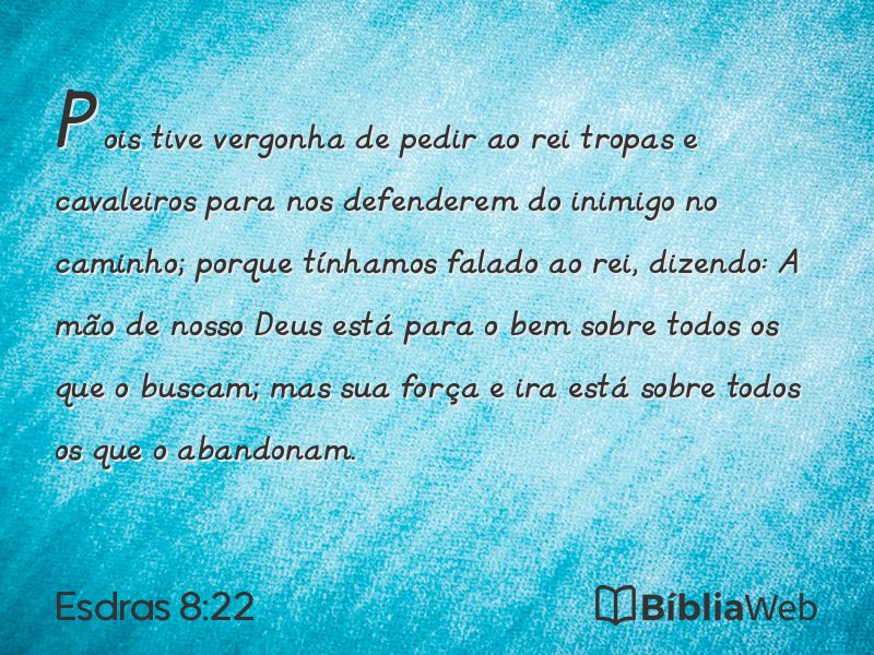 Esdras 8:22 em imagem para compartilhar