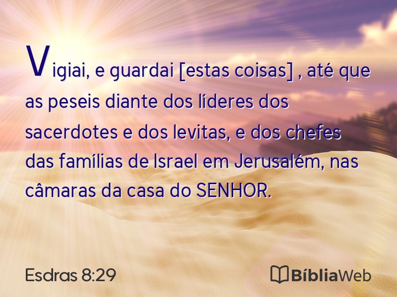 Esdras 8:29 em imagem para compartilhar