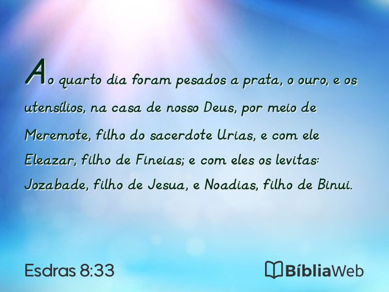 Esdras 8:33 em imagem para compartilhar