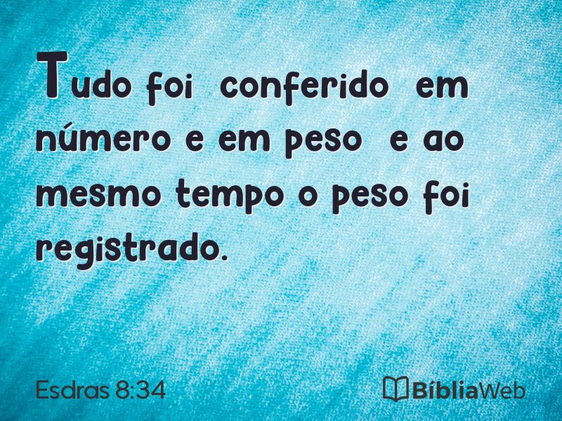 Esdras 8:34 em imagem para compartilhar