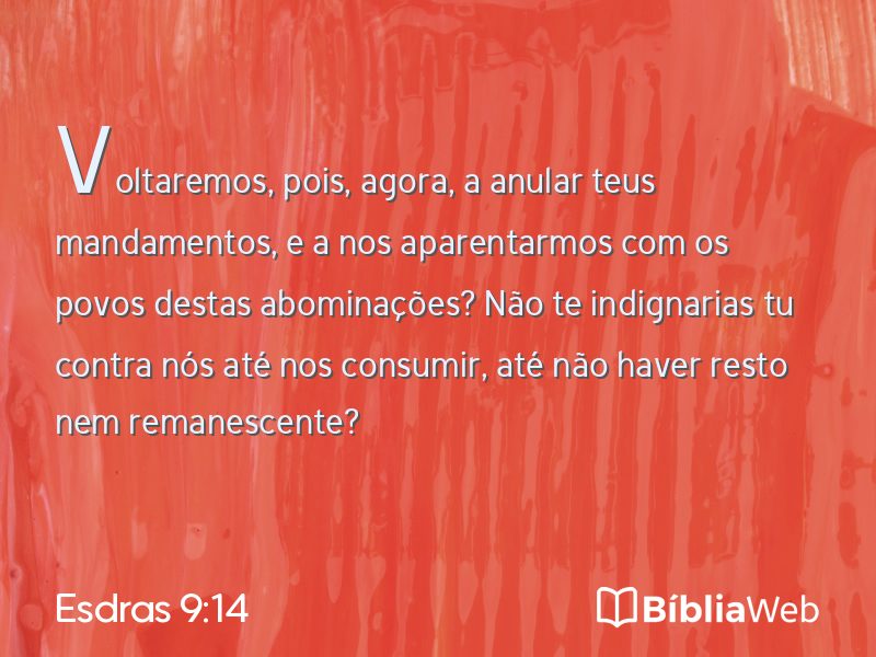 Esdras 9:14 em imagem para compartilhar