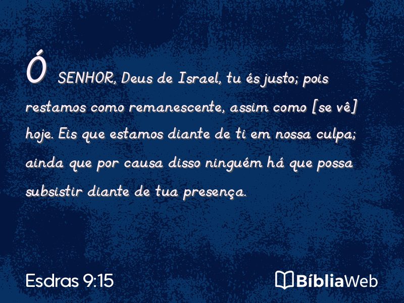 Esdras 9:15 em imagem para compartilhar