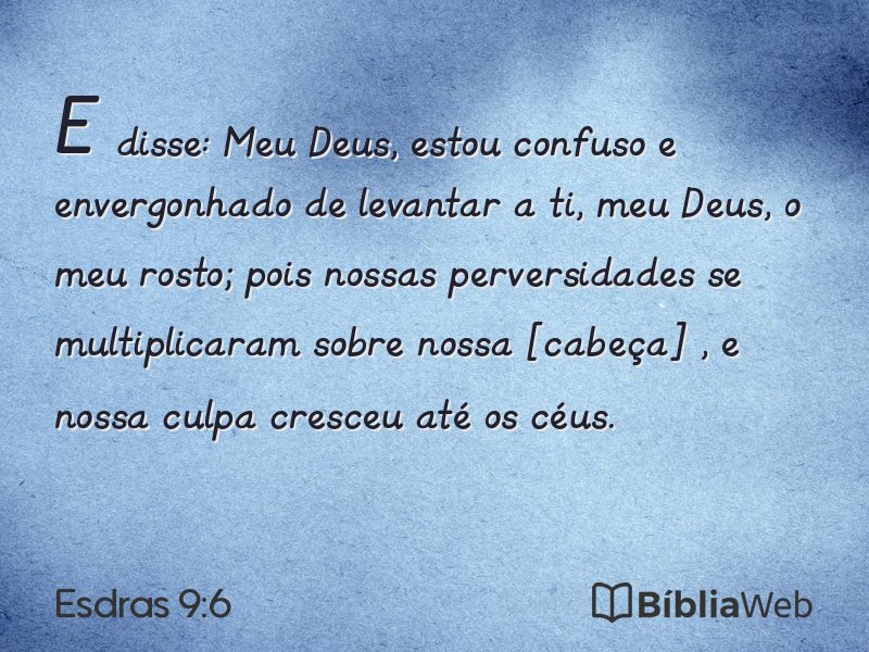 Esdras 9:6 em imagem para compartilhar