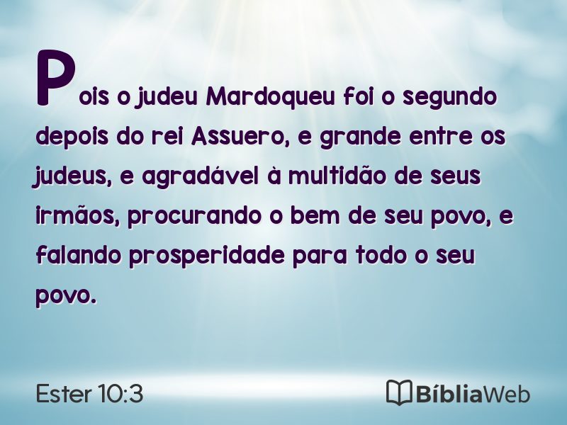 Ester 10:3 em imagem para compartilhar