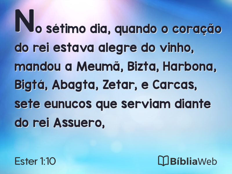 Ester 1:10 em imagem para compartilhar