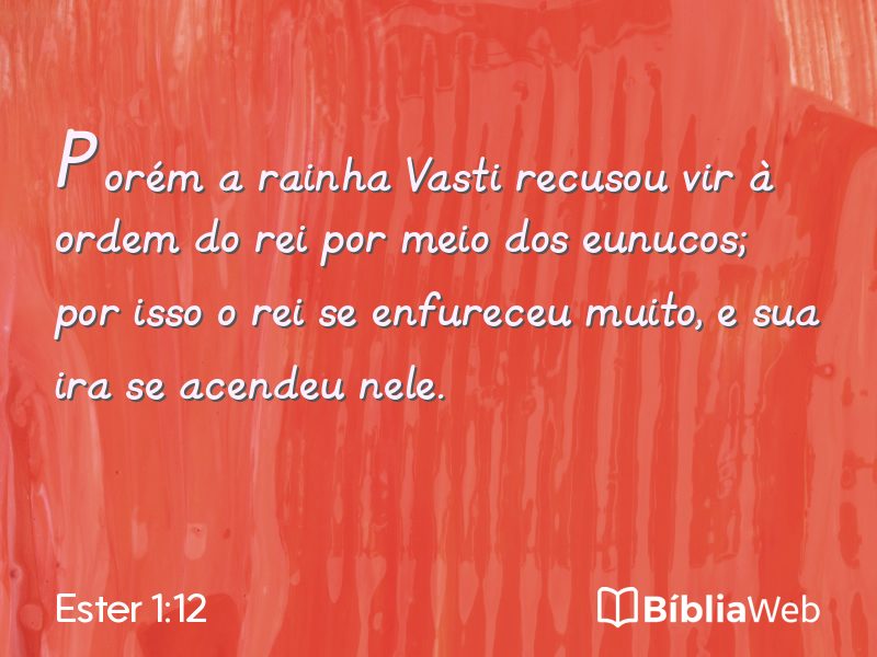 Ester 1:12 em imagem para compartilhar