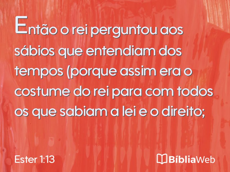 Ester 1:13 em imagem para compartilhar