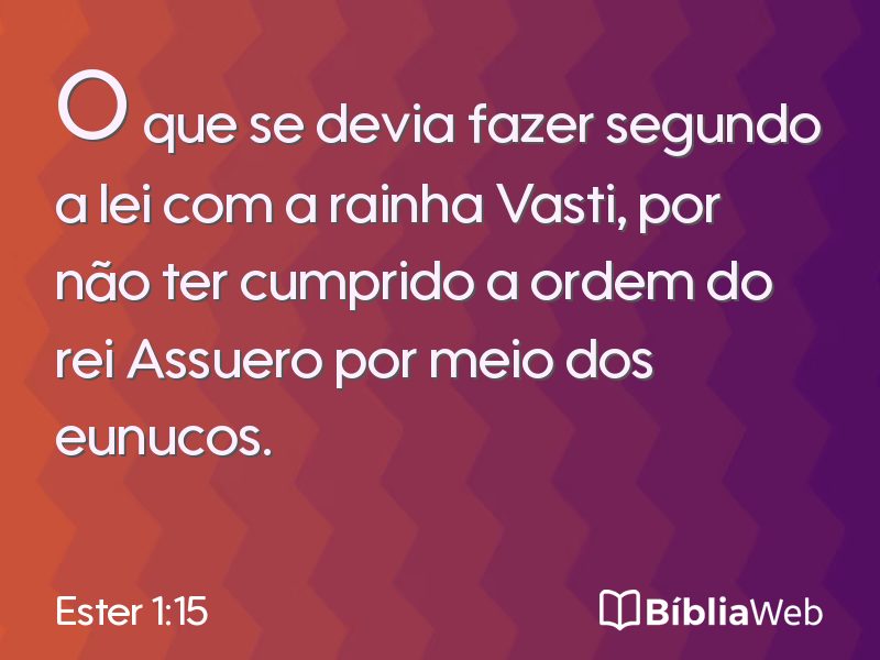 Ester 1:15 em imagem para compartilhar