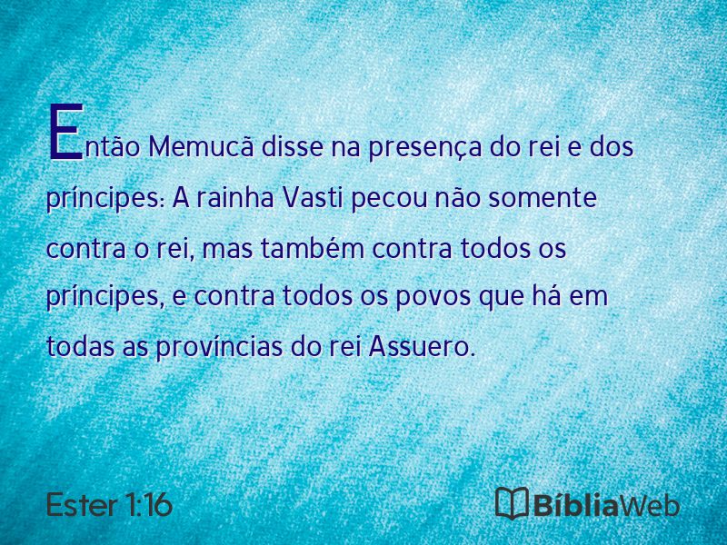 Ester 1:16 em imagem para compartilhar