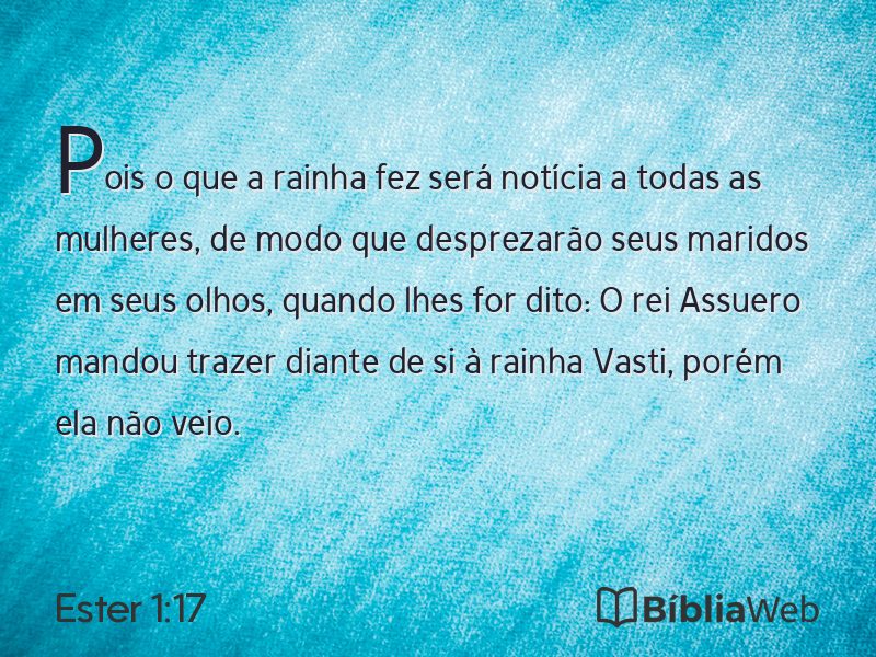 Ester 1:17 em imagem para compartilhar