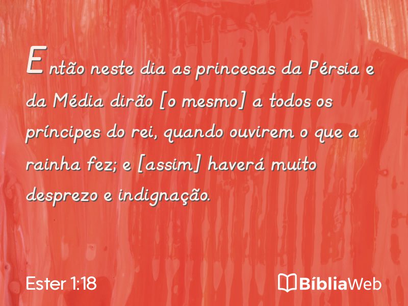 Ester 1:18 em imagem para compartilhar
