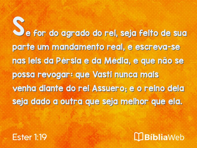 Ester 1:19 em imagem para compartilhar